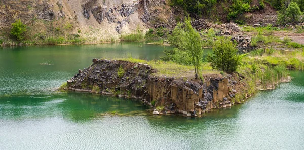 Summer Basalt Pillars Geological Reserve Basaltove Lake Περιφέρεια Kostopil Της — Φωτογραφία Αρχείου