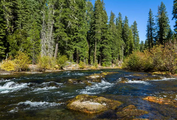 Část Řeky Rouge Jižním Oregon Tekoucí Přes Lávové Skály Trubky — Stock fotografie