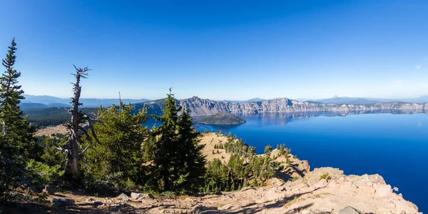 Belle Journée Parc National Lac Crater Avec Ciel Clair Très — Photo