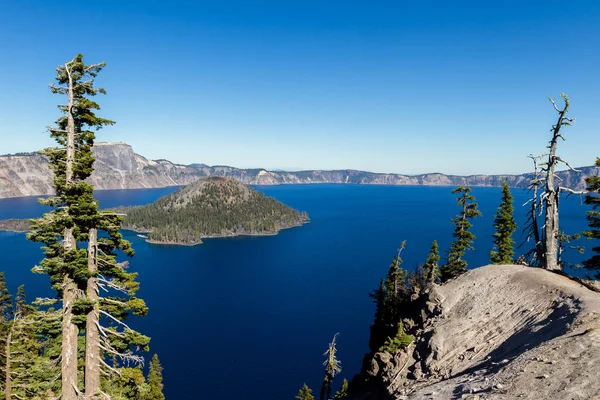 Beautiful Day Crater Lake National Park Beautiful Clear Day Deep — Stock Photo, Image