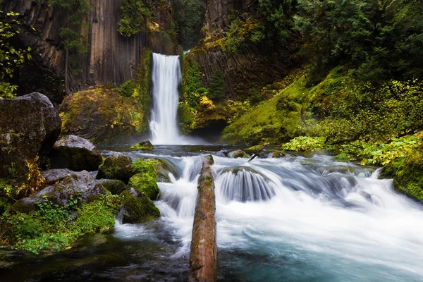 Carved Ancient Columnar Basalt Falls Drop Approximately 120 Feet Photo — Stock Photo, Image