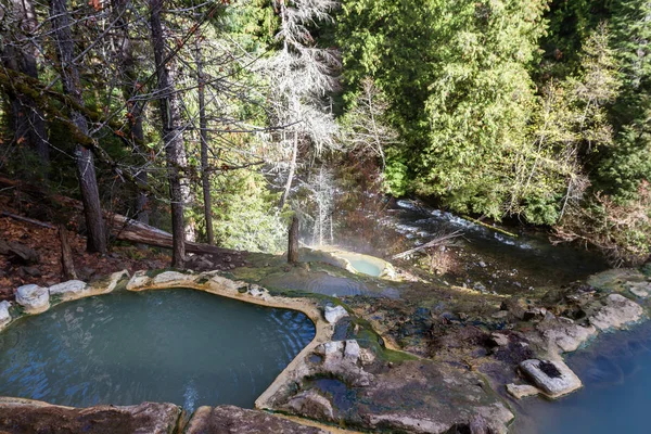 Relaxing Hot Mineral Pools Surrounded Forest Mountains Oregon Known Umpqua — Stock Photo, Image