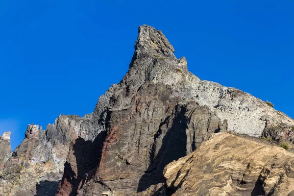 Close Dos Detalhes Rochosos Camadas Que Formam Monte Thielsen Oregon — Fotografia de Stock