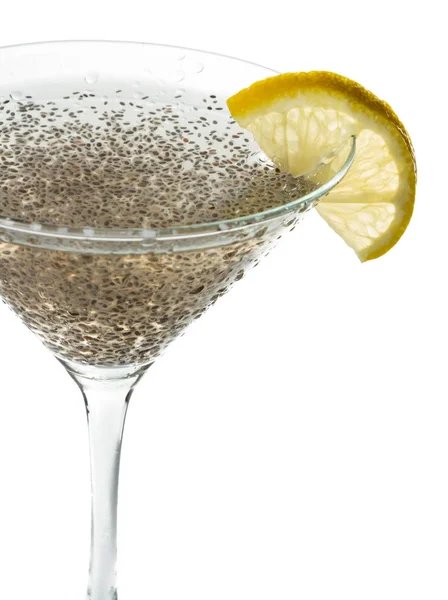 Chia seed lemon martini — Stock Photo, Image