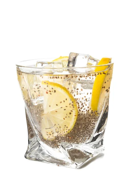 Chia seed cocktail with lemon — Stock Photo, Image