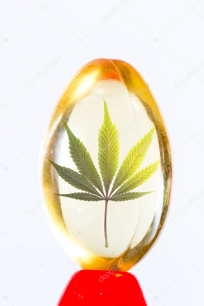 Cannabis oil capsule concept