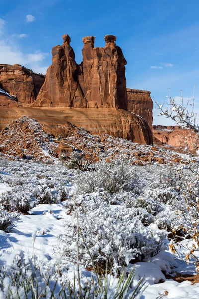 Vinter i Arches National Park — Stockfoto
