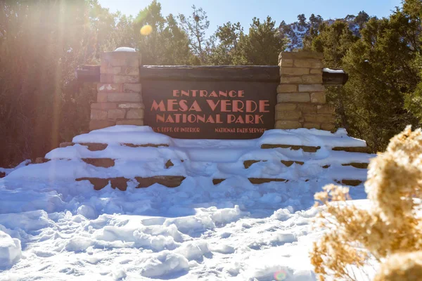 Mesa Verde Milli Parkı için giriş — Stok fotoğraf