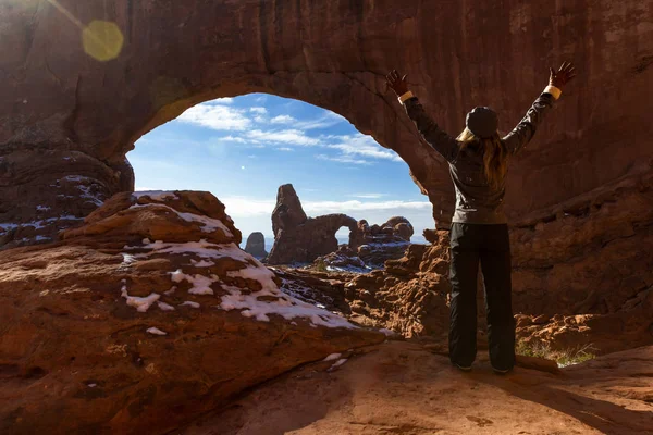 Torreta de arco a través de la ventana norte — Foto de Stock