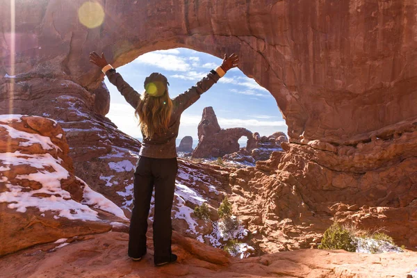 Turret Arch thru North Window — Stock Photo, Image