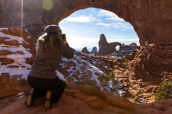 Torreta de arco a través de la ventana norte — Foto de Stock