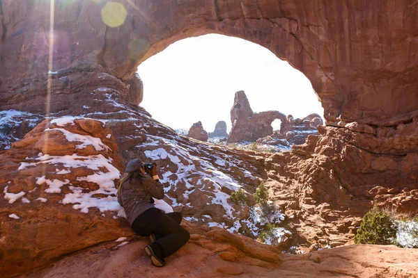 Torreta de arco a través de la ventana norte — Foto de Stock