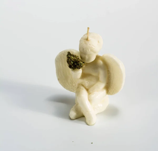 Cannabis Guardian Angel Candle — Stockfoto