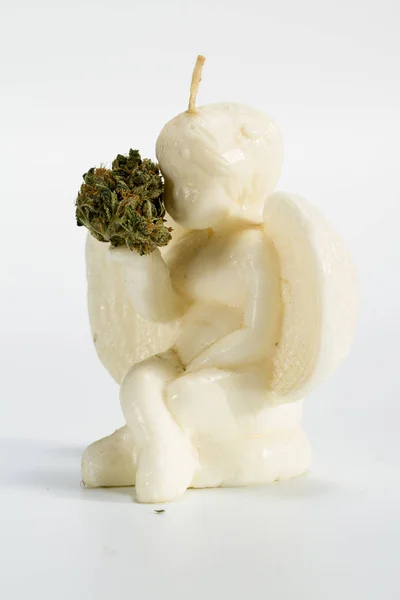 Cannabis Schutzengel Kerze — Stockfoto