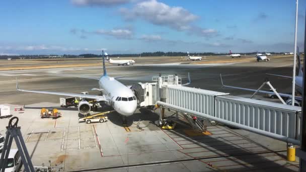 Sea Tac Aeroporto Internacional Seattle Tacoma Setembro 2019 Time Lapse — Vídeo de Stock