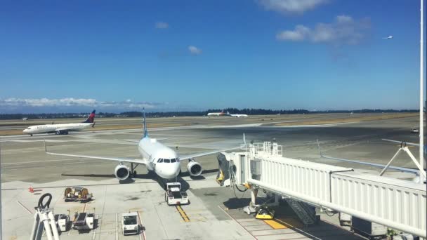 Sea Tac Aeroporto Internacional Seattle Tacoma Setembro 2019 Time Lapse — Vídeo de Stock