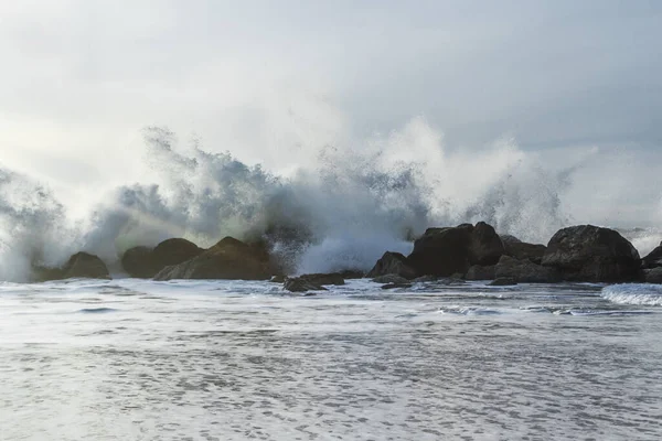 Linha Costeira Rochosa Nesika Beach Oregon Final Tarde Com Sol — Fotografia de Stock