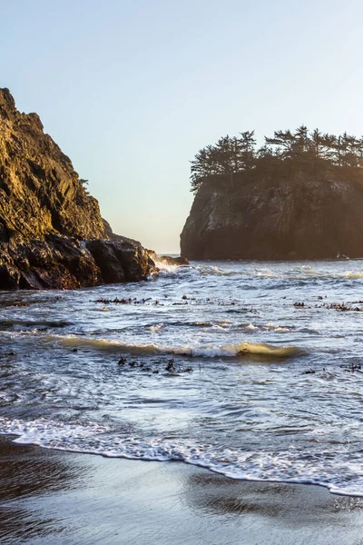 Klidná Pláž Jižním Pobřeží Oregonu Známé Jako Secret Beach Krásnými — Stock fotografie