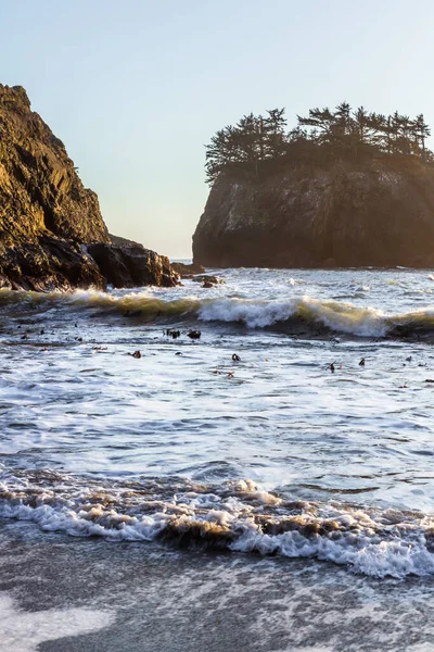 Güney Oregon Sahilinde Sakin Bir Sahil Gizli Plaj Olarak Bilinir — Stok fotoğraf