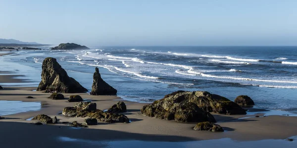 Krásné Ráno Face Rock State Parku Bandon Oregon Slunečním Svitem — Stock fotografie