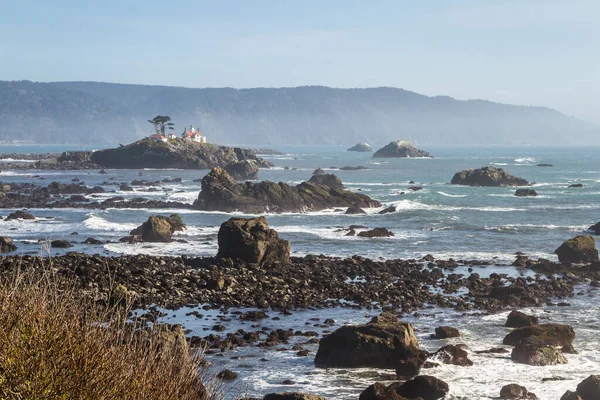 Crescent City California Nın Hemen Dışındaki Gelgit Adasında Del Norte — Stok fotoğraf