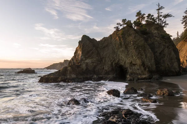 Praia Tranquila Sul Costa Oregon Conhecida Como Secret Beach Com — Fotografia de Stock