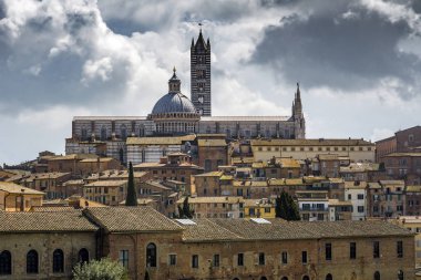 Dumo ve Torre del Mangia Siena cityscape Merkezi