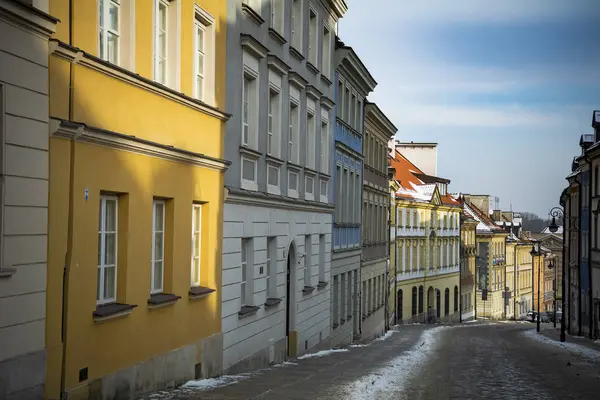 Varsavia Strada Inverno Nella Capitale Della Polonia — Foto Stock