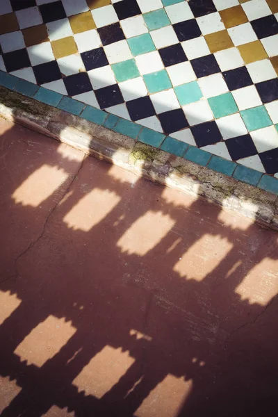 Background Patterned Shadows Tiles Morocco — Stock Photo, Image