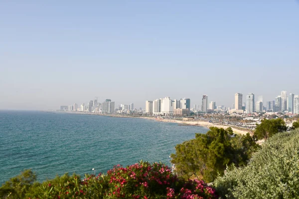 Top view of Tel Aviv embankment from Old Jaffa, Israel , — стокове фото