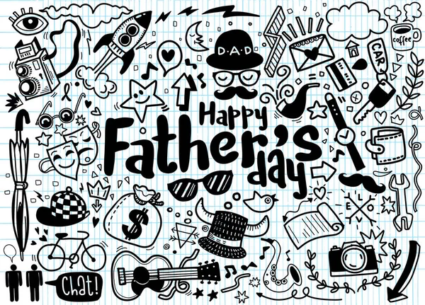 Happy Fathers Day Hand Drawn Illustration Isolated — Stock Vector