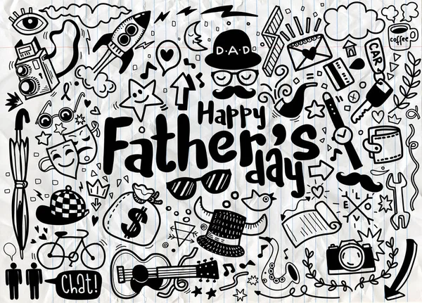 Happy Fathers Day Hand Drawn Illustration Isolated — Stock Vector
