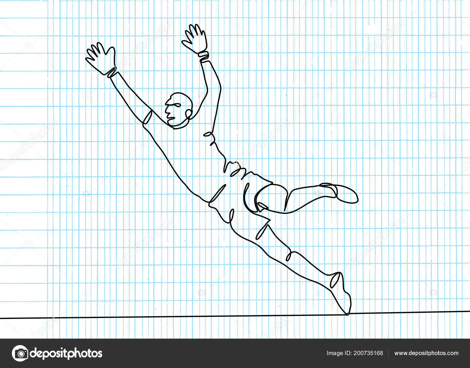 Desenho de linha contínua em pessoas jogando futebol