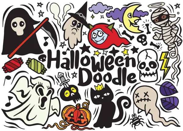 Cadılar Bayramı afiş tasarımı vektör vampir cadı anne kurt adam hayalet reaper karakteri ile ayarla