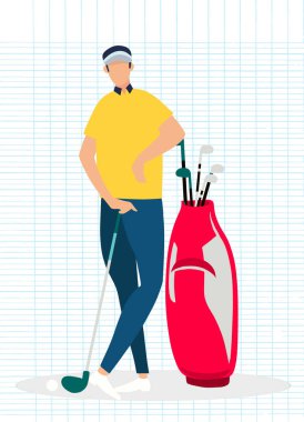 Relax golf oyuncu, vektör karikatür çizim vektör