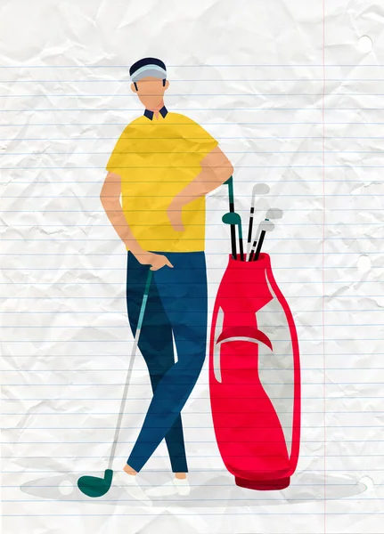 Relax golf oyuncu, vektör karikatür çizim vektör