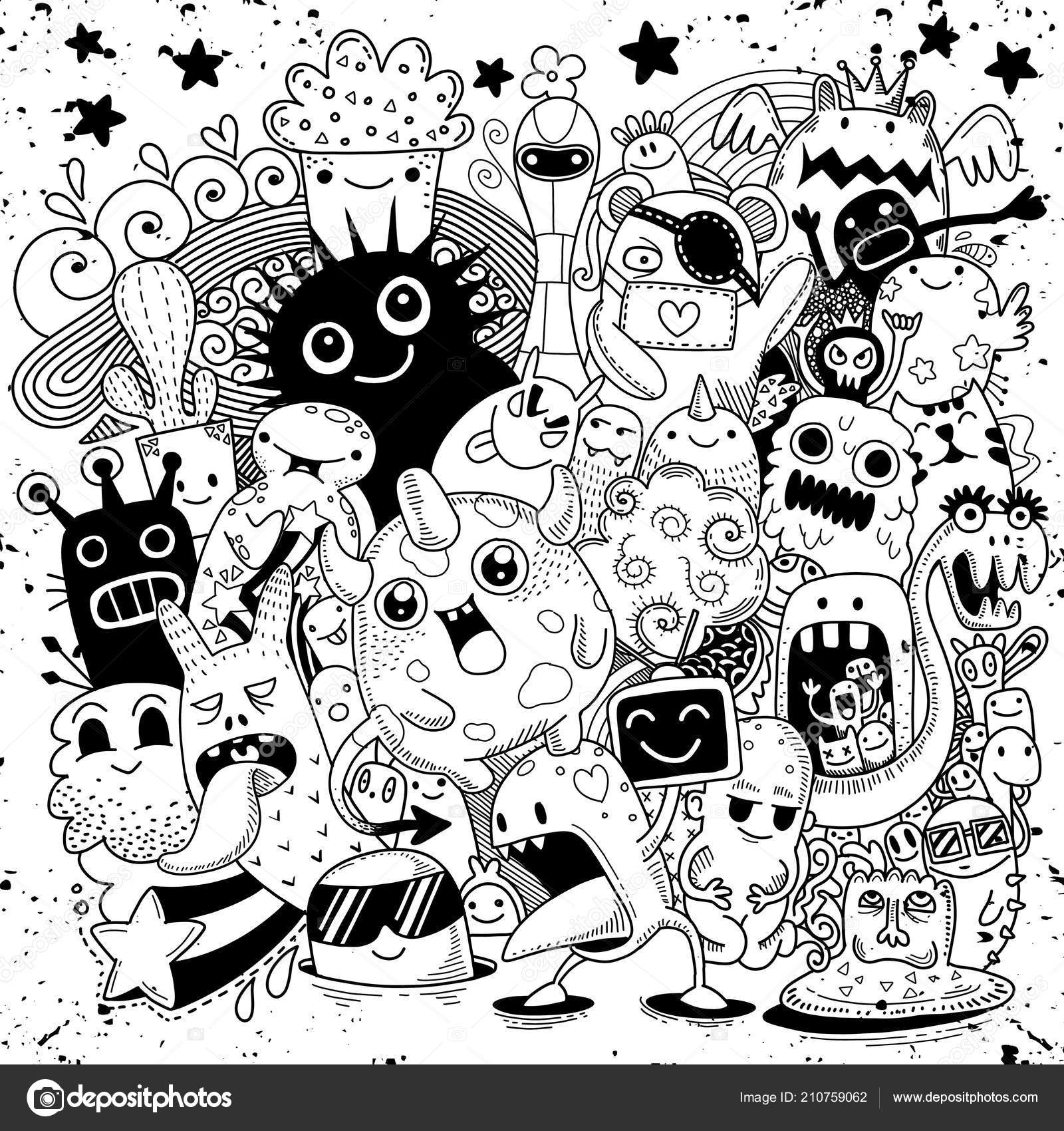 Free Vector  Doodle monsters set