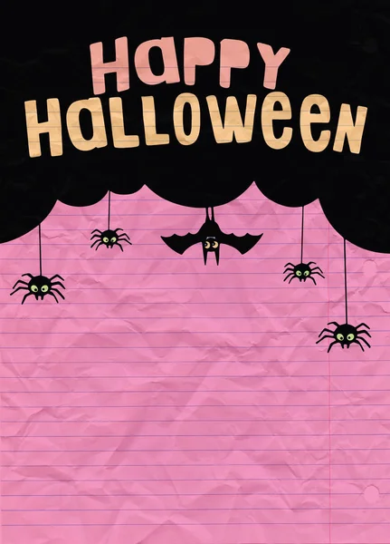 Happy Halloween Text Banner Vector Happy Halloween Vector Belettering Vakantie — Stockvector