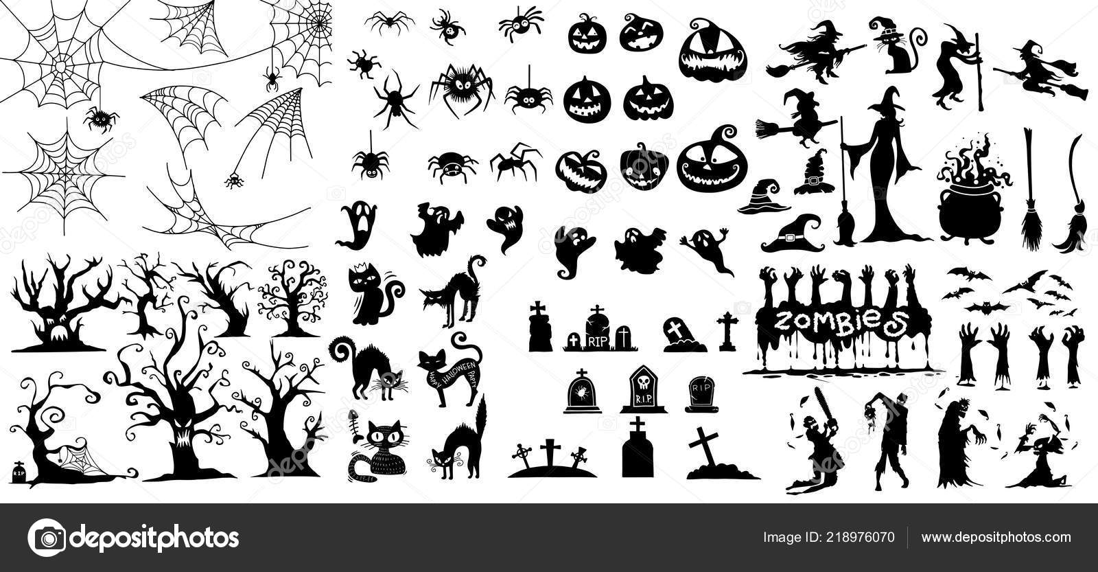 Árvore de halloween com cara assustadora. imagem do ícone do doodle. desenho  de autocolante de desenho animado