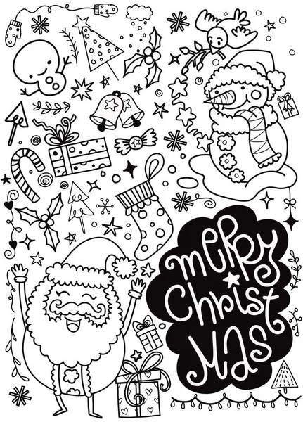 Vektor Illustration Von Doodle Weihnachten Hintergrund Hand Zeichnung Doodle — Stockvektor