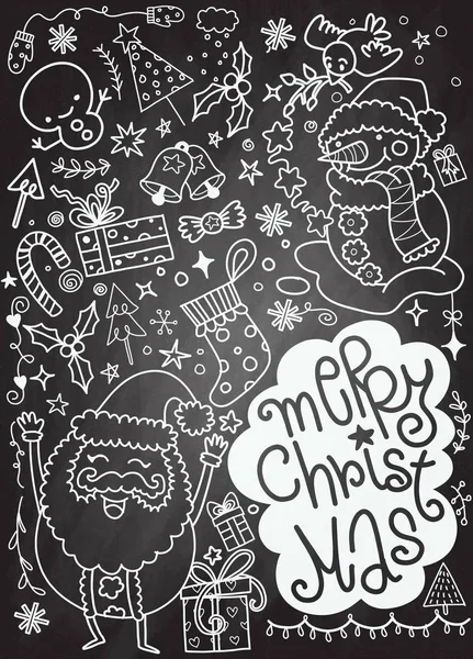 Vektor Illustration Von Doodle Weihnachten Hintergrund Hand Zeichnung Doodle — Stockvektor