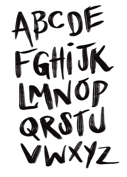 Brushpen Comic Lettering Font Alfabeto Vectorial — Vector de stock