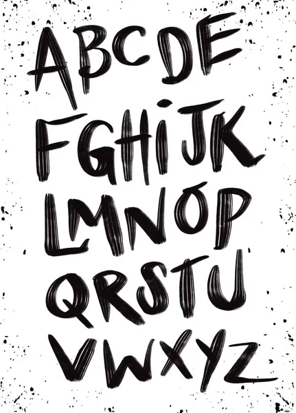 Brushpen Comic Lettering Font Alfabeto Vectorial — Vector de stock