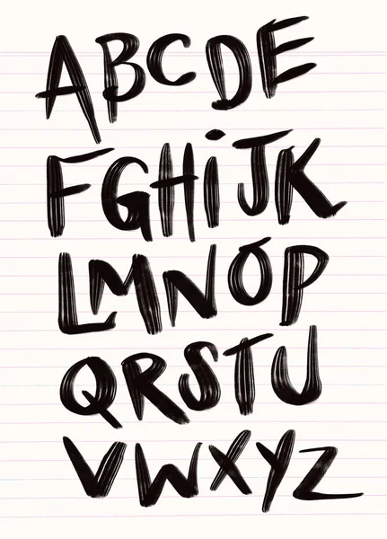 Fonte Brushpen Comic Lettering Alphabet Vectoriel — Image vectorielle