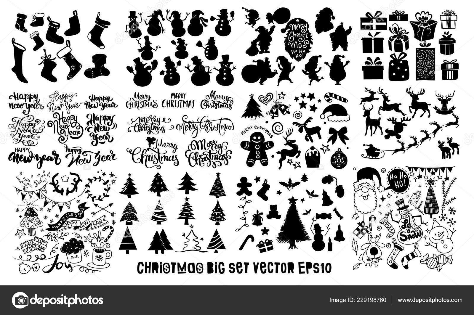 Doodle Grote Set Kerst Element Iconen Banner Geisoleerde Achtergrond Eps10 Vectorafbeelding Door C 9george Vectorstock