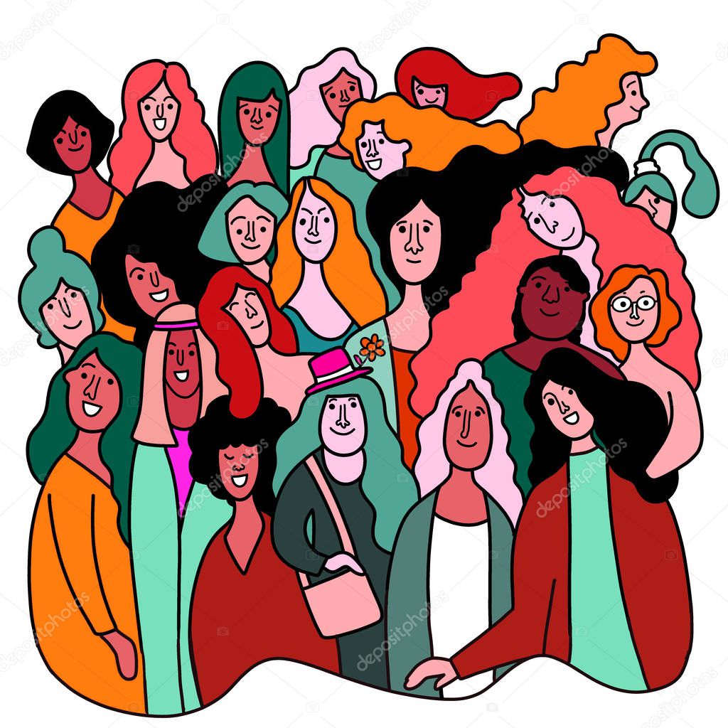 International Women Day. Vector template with for card  poster  flyer and other users