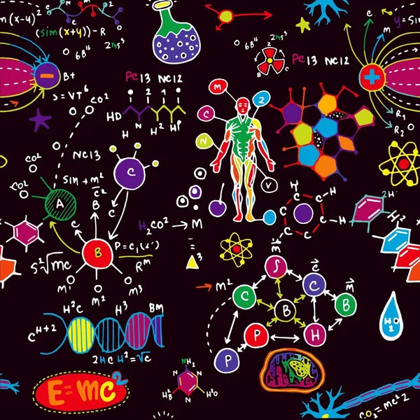 Vectorillustratie van wetenschappelijke formules en berekeningen in p — Stockvector