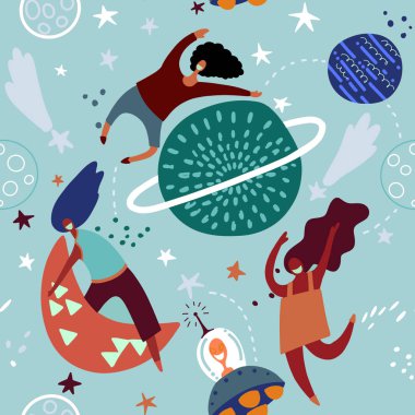 Aylar ve starr ile komik kız ile Seamless çocukça modeli