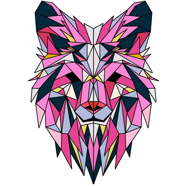 Vector. Polygonal geometric wolf head. Abstract linear isolated — Stock Vector