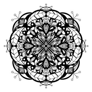 Sanat için Mandala vektörü, boyama kitabı, zendoodle. Yuvarlak zentangl